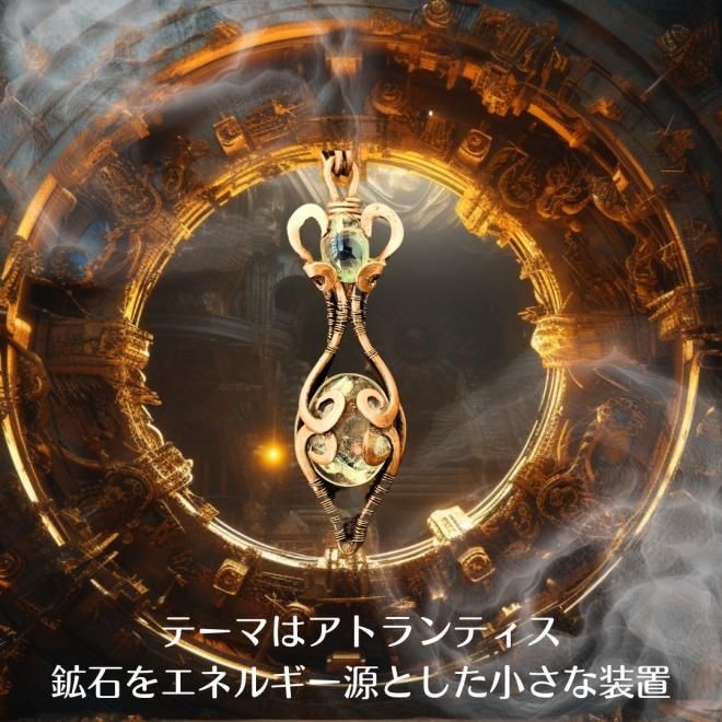 アトランティスコイルシリーズ ブルートルマリン入り水晶ペンダント