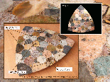 マダガスカルメルヘン天然石テーブル（ラブラドライト、セプタリアン、アパタイトなどなど*石板のみ）