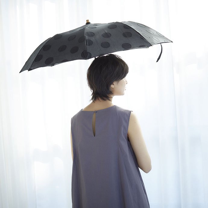 晴雨兼用 日傘  ジャガード 折りたたみ 折り畳み ブラック おすすめ かわいい 日本製
