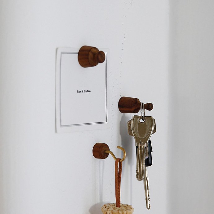 マグネット フック 磁石 冷蔵庫用 ナチュラル キッチン 雑貨 木製
