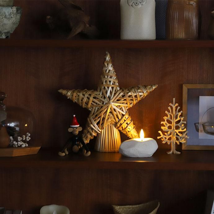 クリスマス ツリー トッパー オーナメント スター 星 飾り ストロー 天然素材 ナチュラル インテリア
