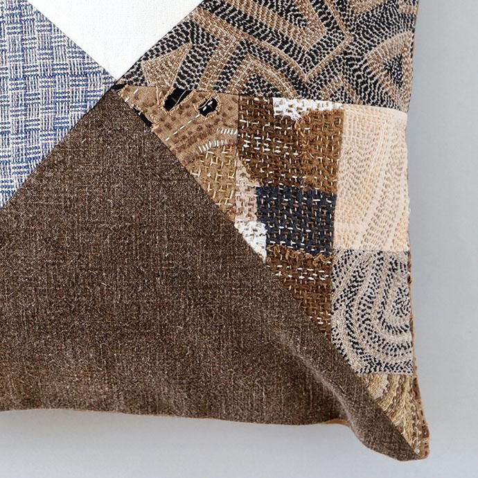 ヴィンテージパッチワーククッションカバー | 手仕事の温もり