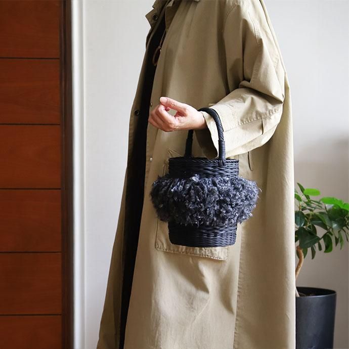 ソエト so/et soet 籐 ファー バッグ カゴバッグ 手編み 鶴田早苗 ブラック 黒 ファッション bag