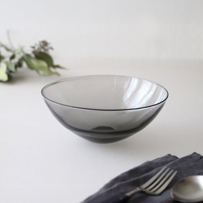 ワシズカグラススタジオ｜ボウル L［チャコール］18cm - ハシュケ