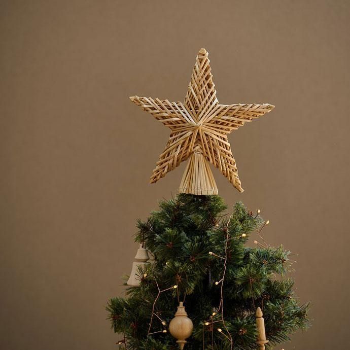 ストロー ツリートッパー | 自然素材の星型 - ハシュケ［hushykke］