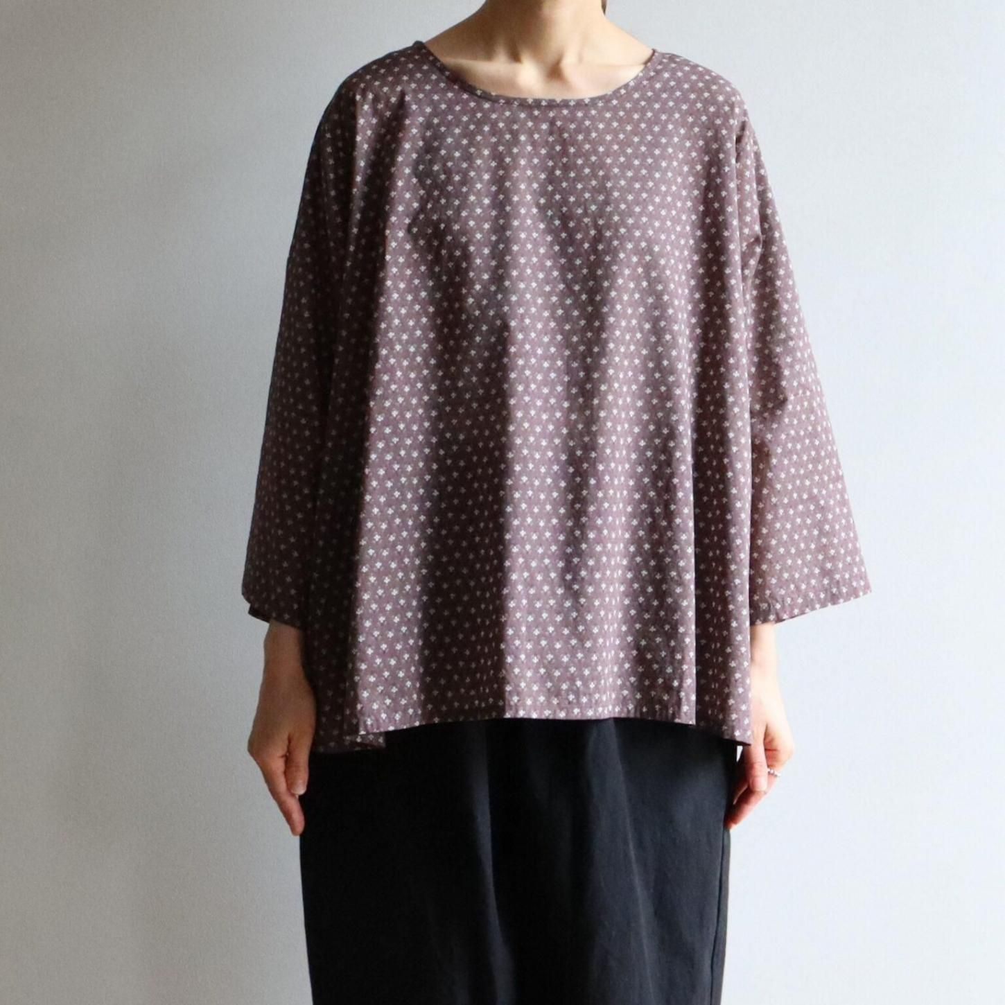 SOIL｜80s COTTON VOILE SMALL FLOWER PRINT BACK OPENING SMOCK