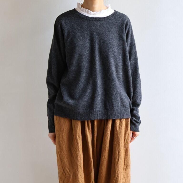 SOIL｜12GG 1PLY PLAIN STITCH WOOL/NYLON 2WAY PULLOVER