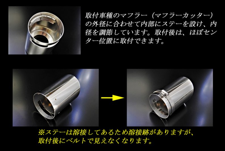 ジープ グランドチェロキー WK2 ラレード マフラーカッター 90mm シルバー 耐熱ブラック塗装 1本 鏡面 スラッシュカット 高純度ステンレス  Jeep Laredo - RIDERSHOUSE