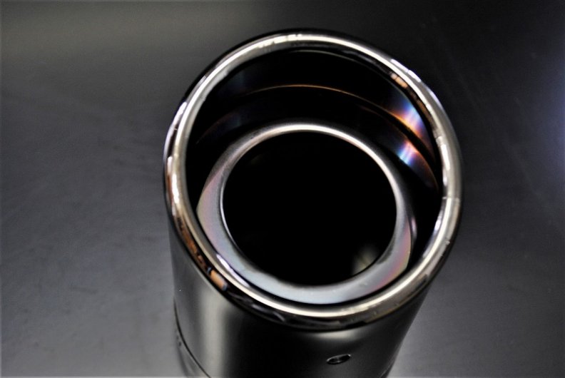 汎用品 マフラーカッター 80mm ブラック ブラックテールエンド 1本 高純度ステンレス (元マフラーΦ68ｍｍ～Φ75ｍｍに対応）