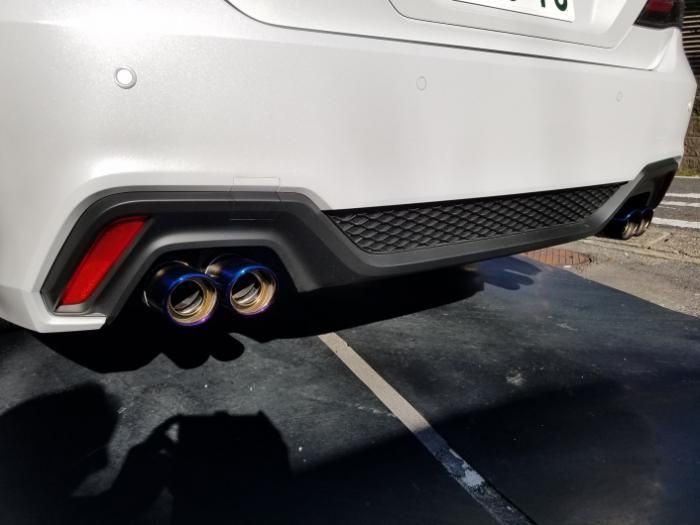 クラウン RS S22型 マフラーカッター 80mm ブルー 焼色タイプ 4本