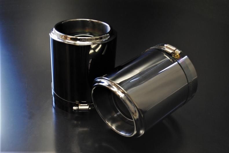 ハリアー 80系 テーパー マフラーカッター 100mm ブラック ブラック