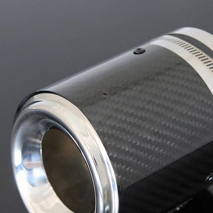 GR ヤリス テーパー カーボン マフラーカッター 100mm シルバー 2本 高