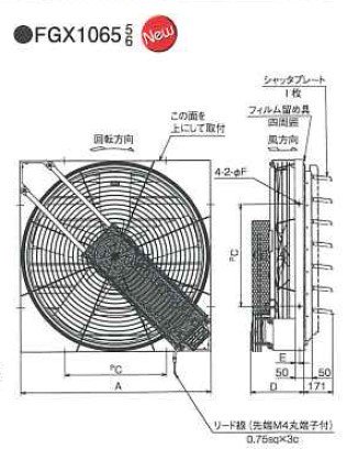 風圧シャッタ内蔵型換気扇（FGXシリーズ） 農(みのり)ネット-農業資材の格安通販ショップ-