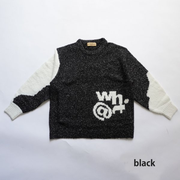 Thomas magpie　knit “WH@T” /black 38size [2243703］ - INTOXIC(イントキシック),THOMAS  MAGPIE(トーマスマグパイ)の通販｜JUMPIN BEAN -ジャンピンビーン-