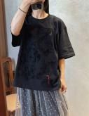 <img class='new_mark_img1' src='https://img.shop-pro.jp/img/new/icons1.gif' style='border:none;display:inline;margin:0px;padding:0px;width:auto;' />RehersalLfringe jacquard Tee / ONE black/black[WT-1115]