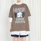 <img class='new_mark_img1' src='https://img.shop-pro.jp/img/new/icons50.gif' style='border:none;display:inline;margin:0px;padding:0px;width:auto;' />Thomas magpie  tee shirt "LOAFER GIRLS SOCIETY COUCH POTATO" /c.gray 38size2253856