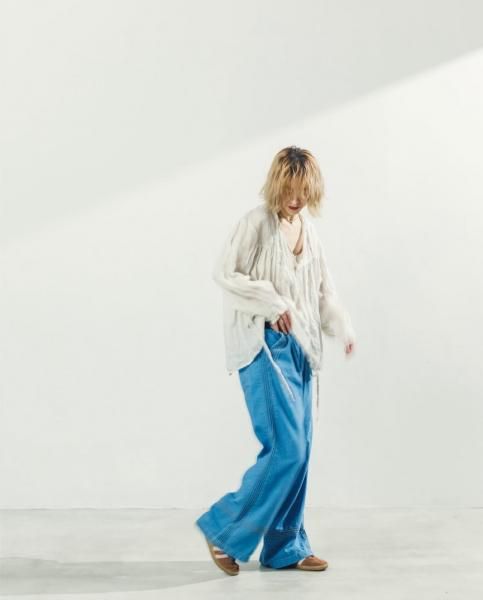LOOPER】pin tuck denim pants/ONEsize［L-PA002］ - M53