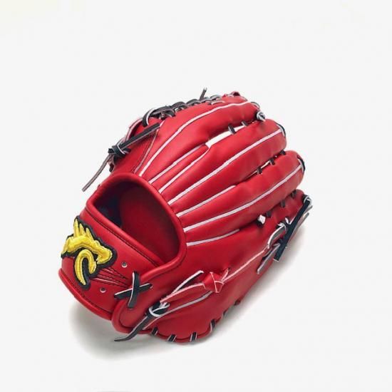Ryuの左の外野手用グローブ RYU 硬式外野手用 701型 MブラックXブロンド紐 左投げ【型付け