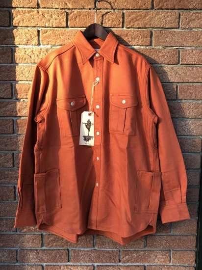 SASSAFRAS/ササフラス】Botanical Scout Shirt/Cotton Nell/Orange