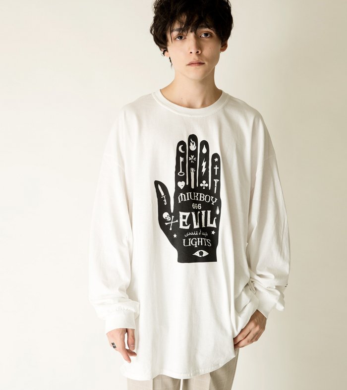 黒 桜古典 MILKBOY/ミルクボーイ EVIL SUMMONS ロングTシャツ