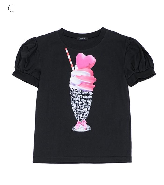 Sweets メッセージ パフ Tee - MILK MILKBOY OFFICIAL ONLINE SHOP | milk inc