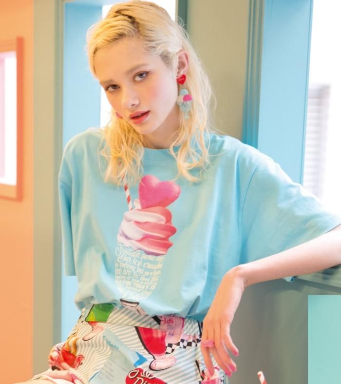 Official Online Shop 限定 Sweets メッセージ Tee - MILK