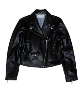 Faux-leather ライダース