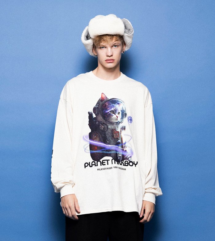 PLANET CAT L.S TEE - MILK MILKBOY OFFICIAL ONLINE SHOP | milk inc