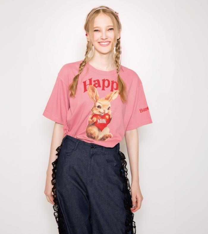 HAPPY BUNNY T - MILK MILKBOY OFFICIAL ONLINE SHOP | milk inc.