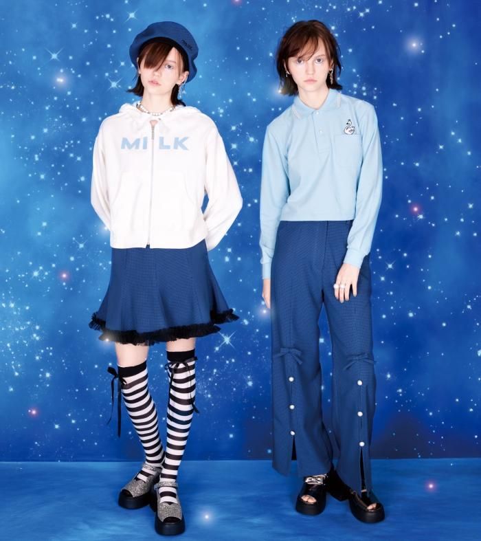 MILK Swan パール パンツ グレー×ブラック Swan パール パンツ - MILK MILKBOY OFFICIAL ONLINE SHOP