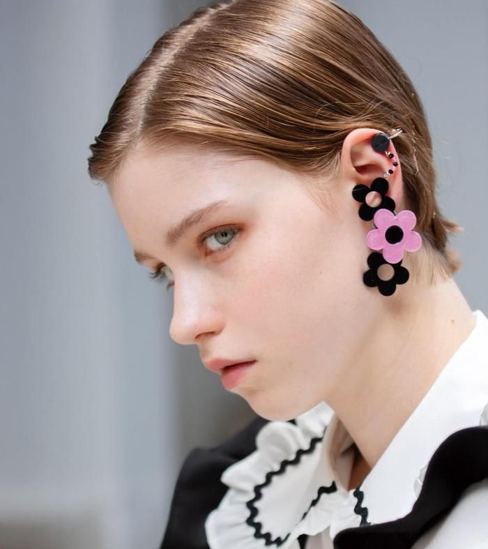 みっちゃん❤️ フローライトスクロールカービング　14kgf ピアス みっちゃん様専用❤️ フローライトスクロールカービング 14kgf ピアス