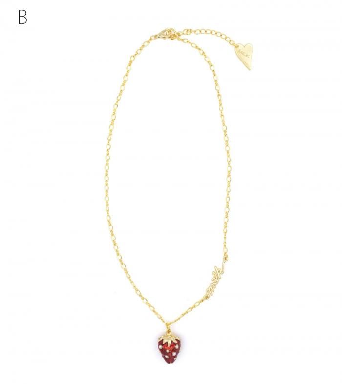 Berry Kiss ネックレス | 甘酸っぱい苺デザイン - MILK MILKBOY