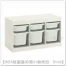 TROFAST：収納コンビネーション ボックス付き99x56 cm（ホワイト/ホワイト）