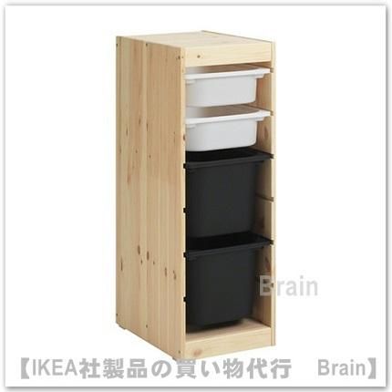 Trofast 収納コンビネーションボックス付き32x44x91 Cm ライトホワイトステインパイン ホワイト ブラック ｉｋｅａ 通販オンライン イケア社製品の通販 買い物代行 Brain