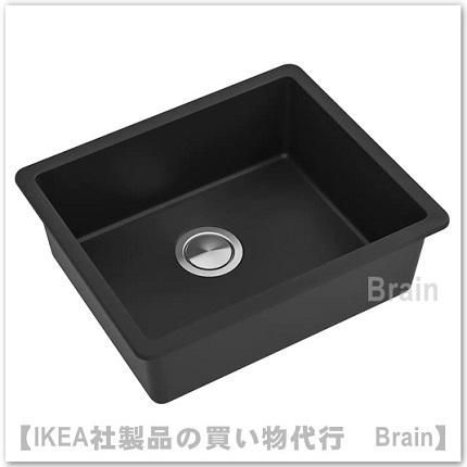 KILSVIKEN：はめ込み式シンク 1ボウル56x46 cm（ブラック） - IKEA