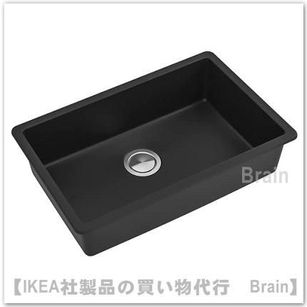 KILSVIKEN：はめ込み式シンク 1ボウル72x46 cm（ブラック） - IKEA