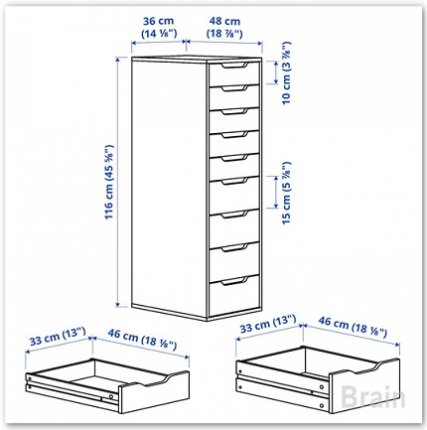 ALEX/アレクス：引き出しユニット36x116 cm（ホワイト） - ＩＫＥＡ通販オンライン/イケア社製品の通販・買い物代行【Brain】