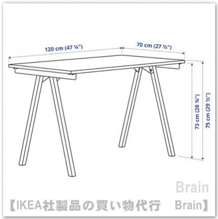 TROTTEN/トロッテン：テーブル120x70 cm（ベージュ/チャコール
