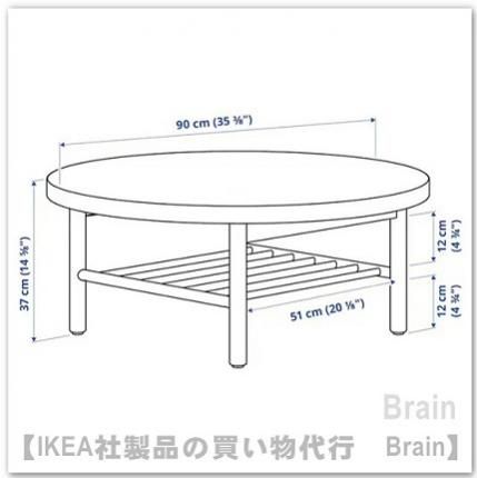 LISTERBY リステルビー サイドテーブル, オーク材突き板, 50 cm