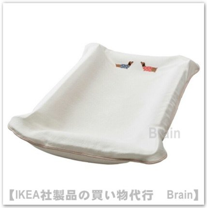 SKÖTSAM/ショートサム：カバー ベビーケアマット用83x55 cm（子犬模様/ホワイト） -  ＩＫＥＡ通販オンライン/イケア社製品の通販・買い物代行【Brain】