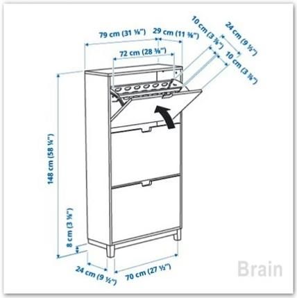 STÄLL/ステル：靴収納用キャビネット 3コンパートメント 79x29x148 cm（ホワイト） -  ＩＫＥＡ通販オンライン/イケア社製品の通販・買い物代行【Brain】