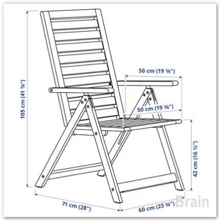 NÄMMARÖ/ネッマロー：折りたたみ式リクライニングチェア 屋外用