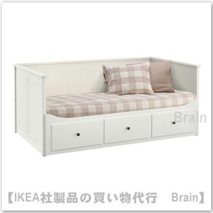 HEMNES ヘムネス デイベッドフレーム（引き出し×3）, ホワイト