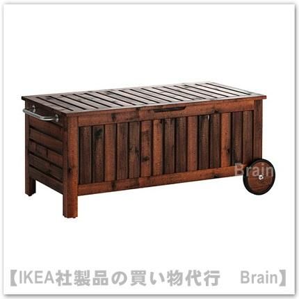 Auml Pplar Ouml 収納ベンチキャスター付き 屋外用 ブラウンステイン ｉｋｅａ 通販オンライン イケア社製品の通販 買い物代行 Brain