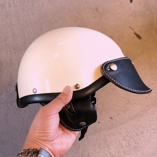 オリジナルレザーバイザー / ブラック（ORIGINAL LEATHER VISOR / BK） for JET HELMET