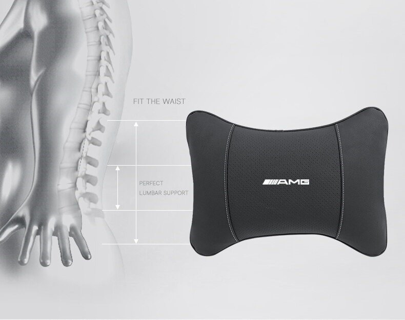 新製品(腰枕)　腰椎　クッション　AOYAMA　AMG　ロゴ　Pu　低反発　腰枕　レザー　PITIN
