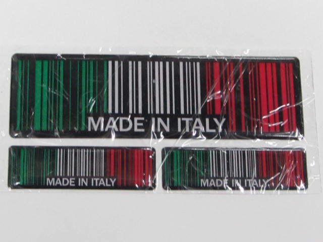 イギリス/イタリア/フランス 国旗バーコード カー面白いステッカー エポキシ樹脂(やわらか素材)サイズ： 100x31mm / 49x15mm -  AOYAMA PITIN