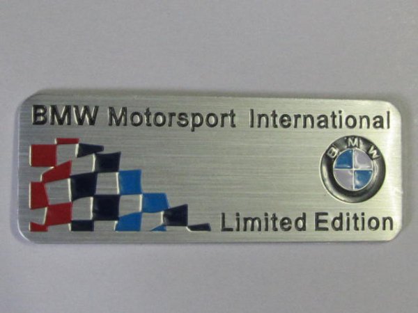 BMW Motorsport internationalアルミプレート - AOYAMA PITIN
