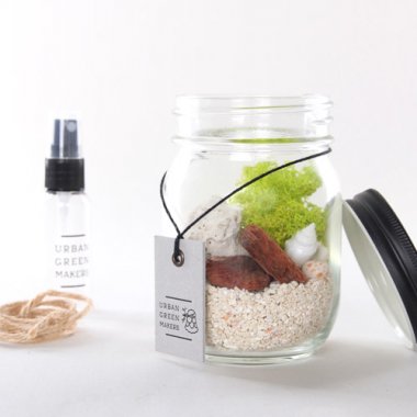 テラリウムキット 01 GLASS JAR【アーバングリーンメーカーズ テラリウムキット URBAN GREEN MAKERS TERRARIUM  KIT】 - パワーストーンスクール＆ショップ アロマヴァンヴェール ネットショップ 京王八王子駅徒歩2分