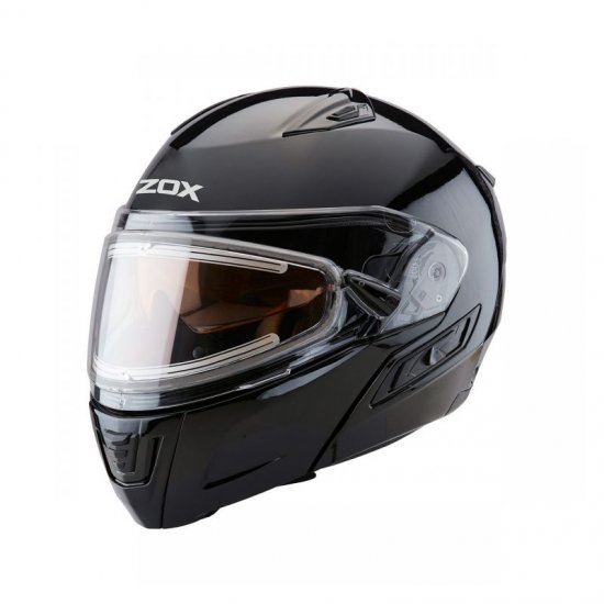 ZOX CONDOR SVS SNOW SOLID スノーモービル ELECTRIC SHIELD 電熱線入りシールド ヘルメット ブラック |  モジュラータイプヘルメット - スノーモービル用品をカナダから発送『スノーテックカナダ』